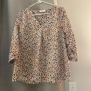 Leopard Print V-Neck Blouse
